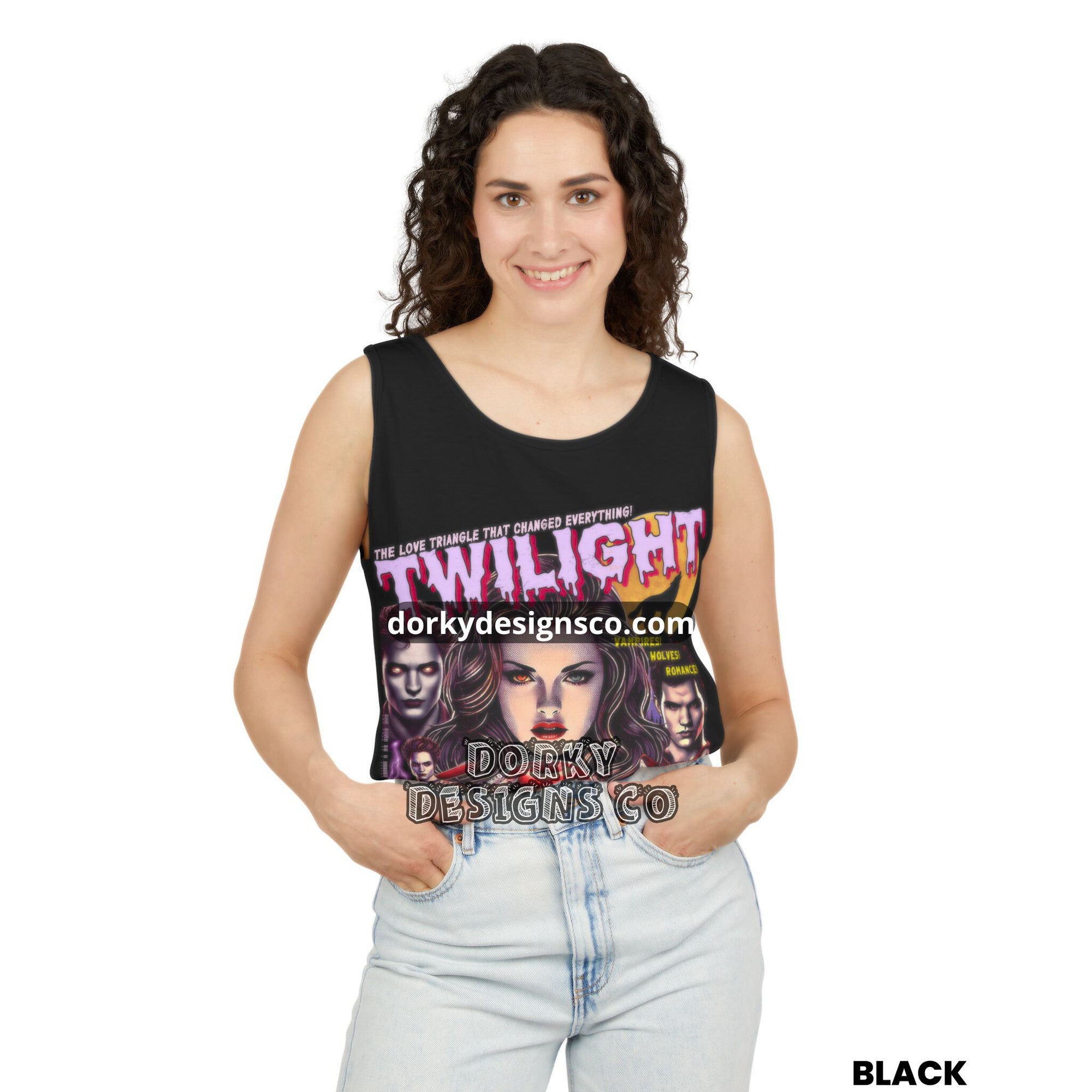Unisex Vintage Washed Tank Top | Twilight-Inspired Retro Pulp Comic No. 5