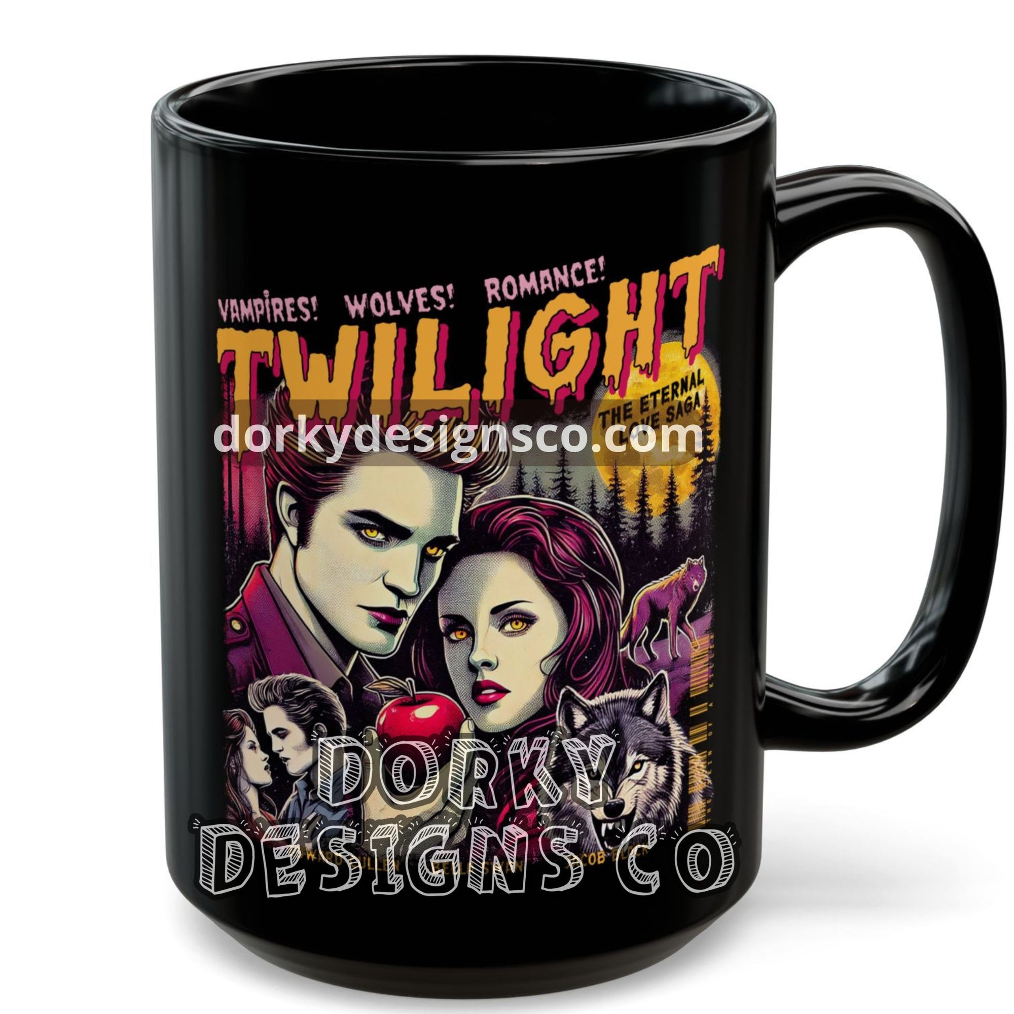 Black Mug (11oz, 15oz) | Twilight-Inspired Retro Pulp Comic No.1