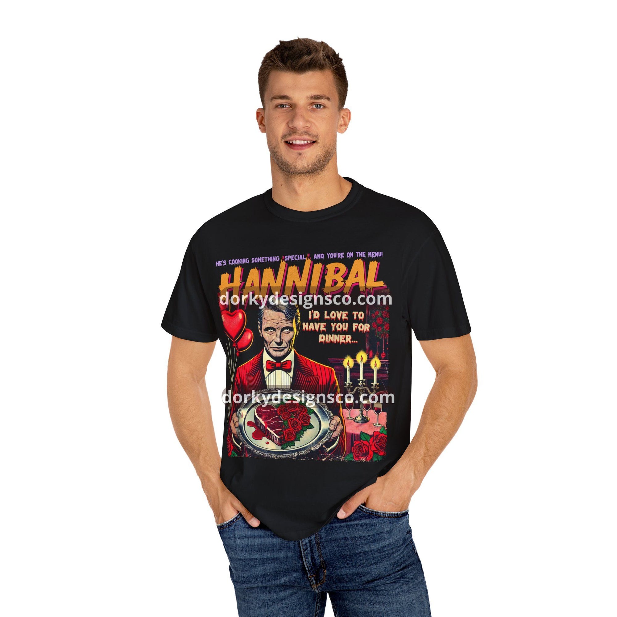 Unisex Vintage Tee | Hannibal-Inspired Vintage Horror Comic: Valentine’s Edition