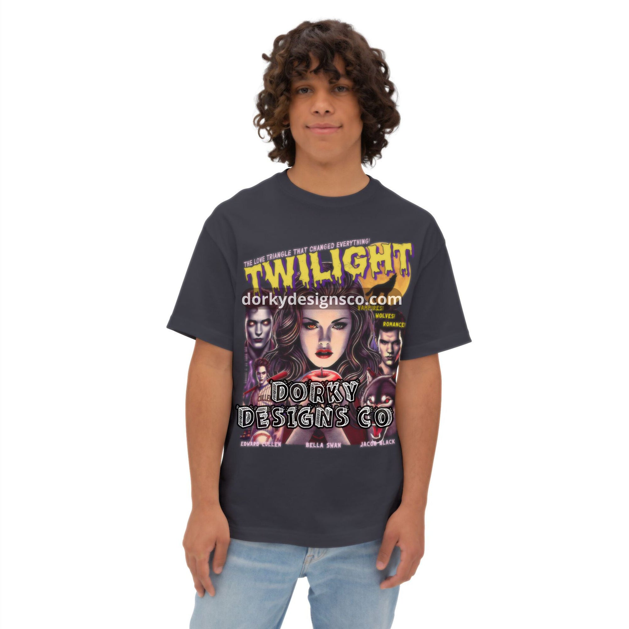 Unisex Oversized Boxy Tee | Twilight-inspired Vintage Comic No.5.1