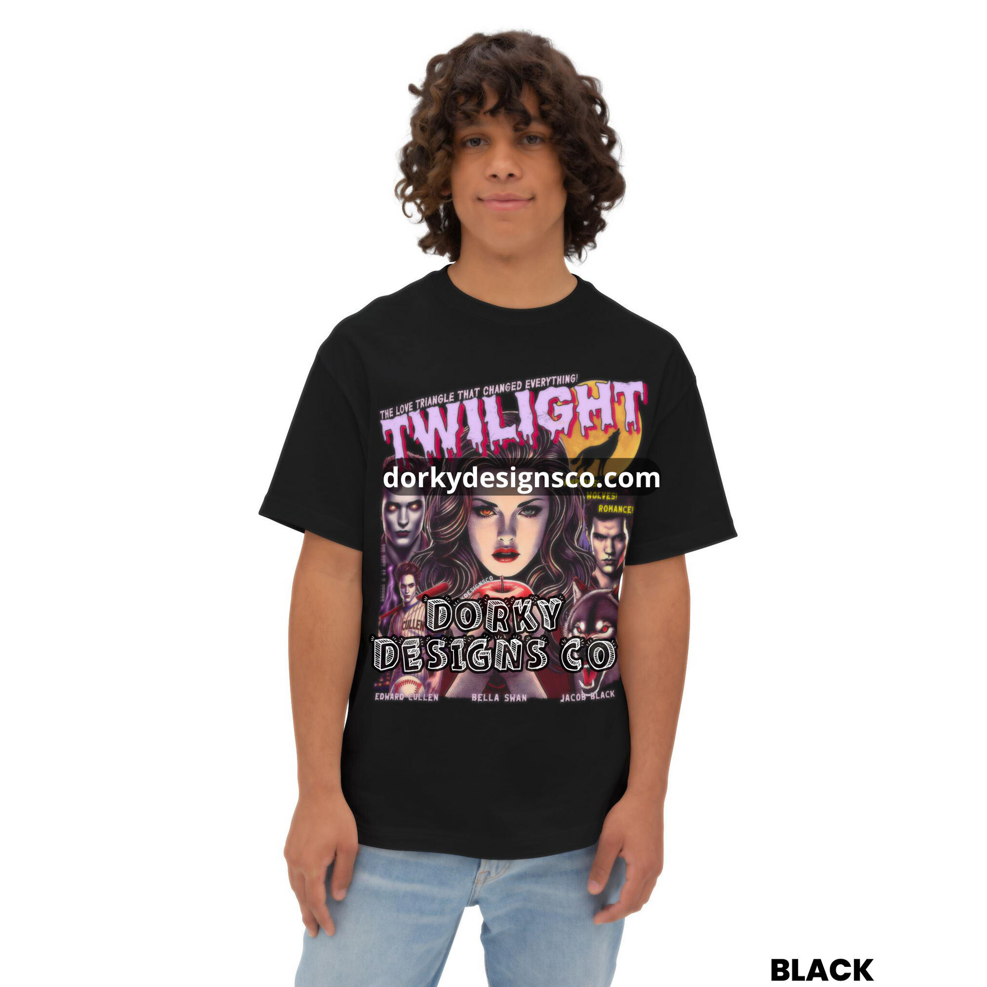 Unisex Oversized Boxy Tee | Twilight-Inspired Retro Pulp Comic No. 5