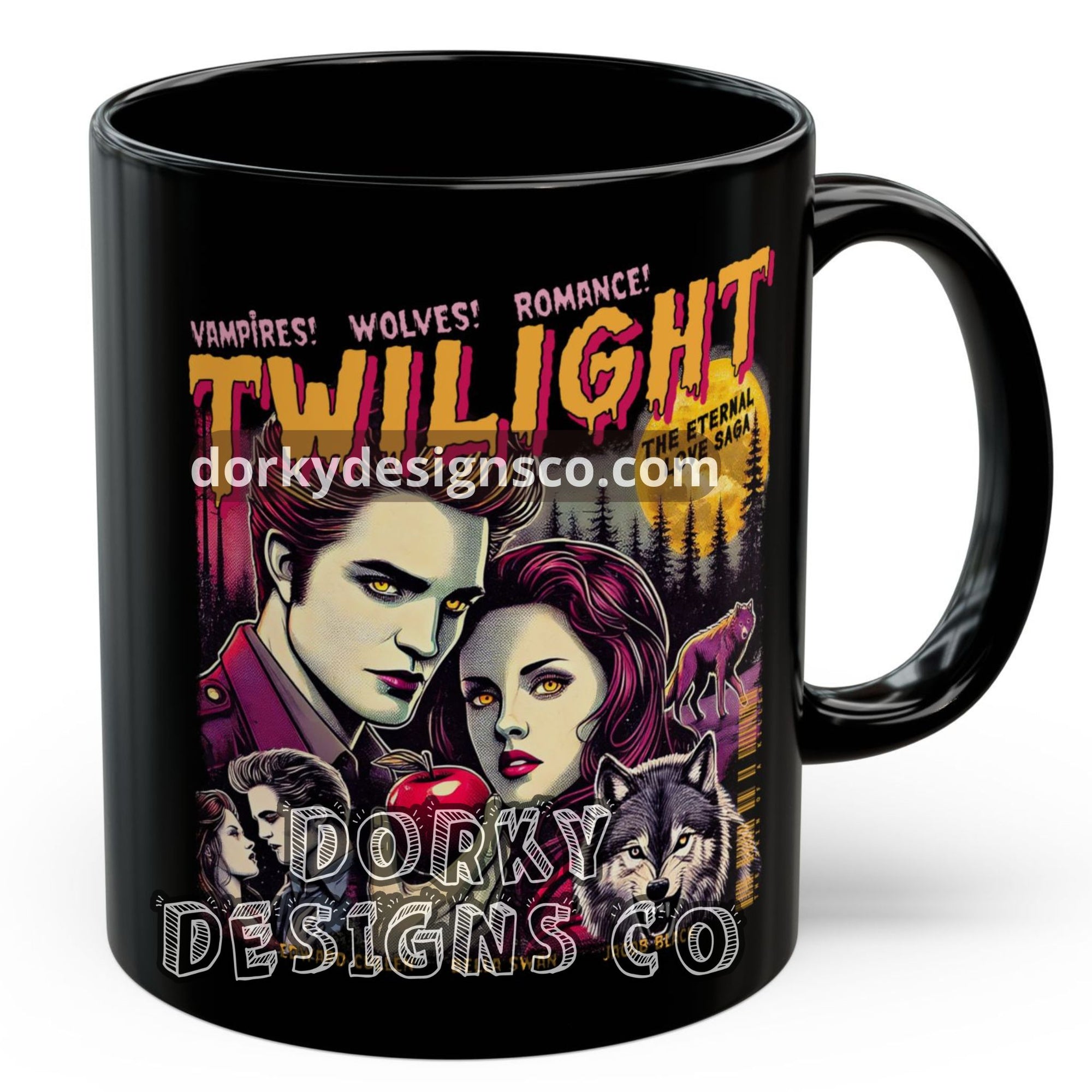Black Mug (11oz, 15oz) | Twilight-Inspired Retro Pulp Comic No.1