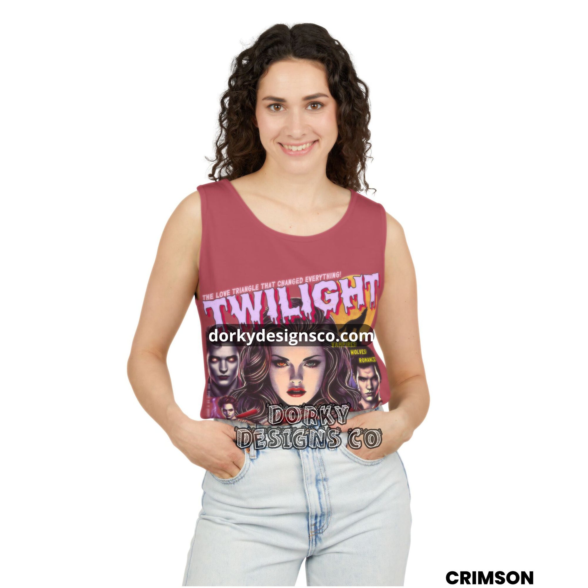 Unisex Vintage Washed Tank Top | Twilight-Inspired Retro Pulp Comic No. 5