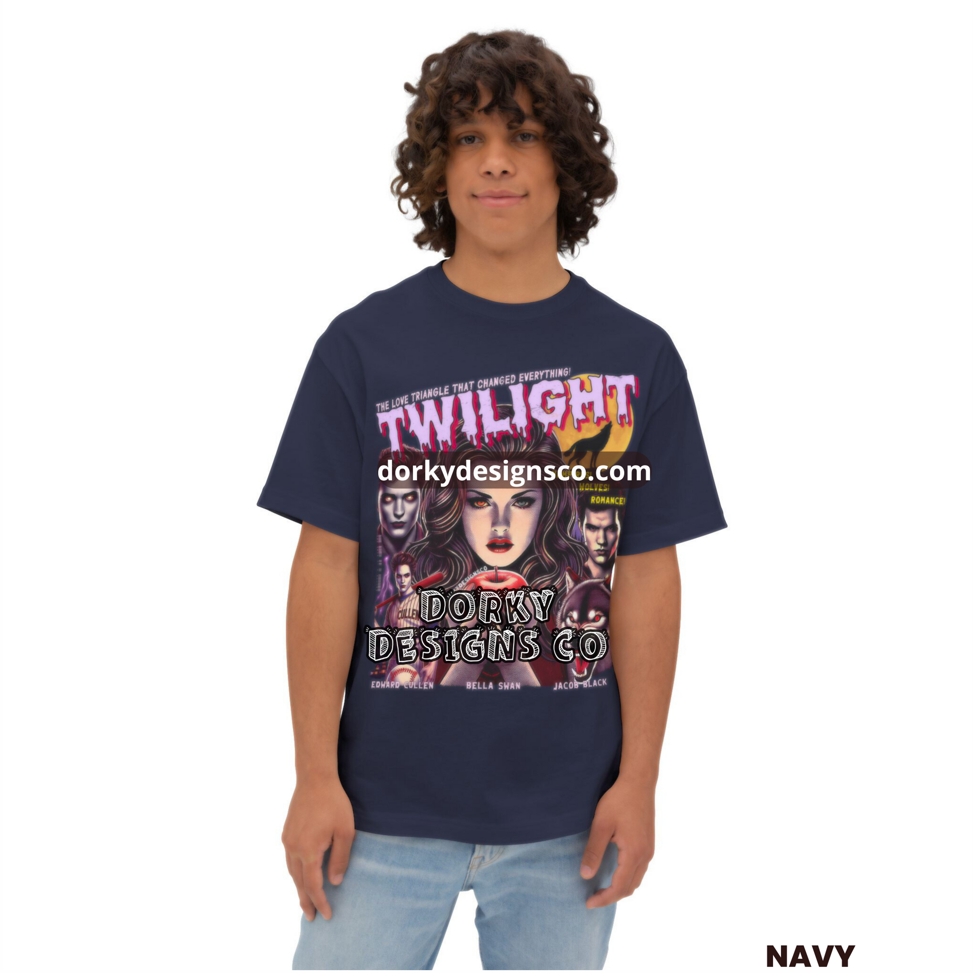 Unisex Oversized Boxy Tee | Twilight-Inspired Retro Pulp Comic No. 5