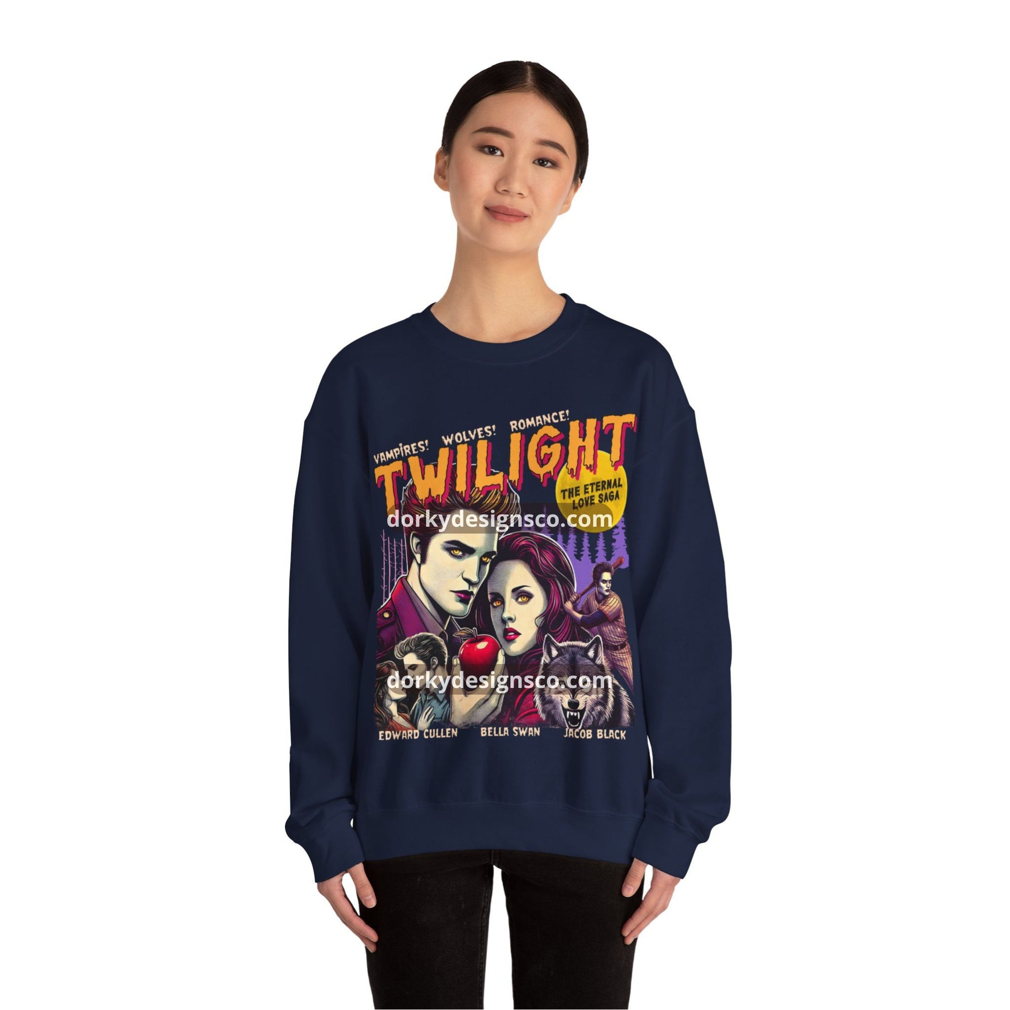 Cozy Unisex Classic Fleece Sweatshirt | Twilight-Inspired Retro Pulp Comic No.2.1