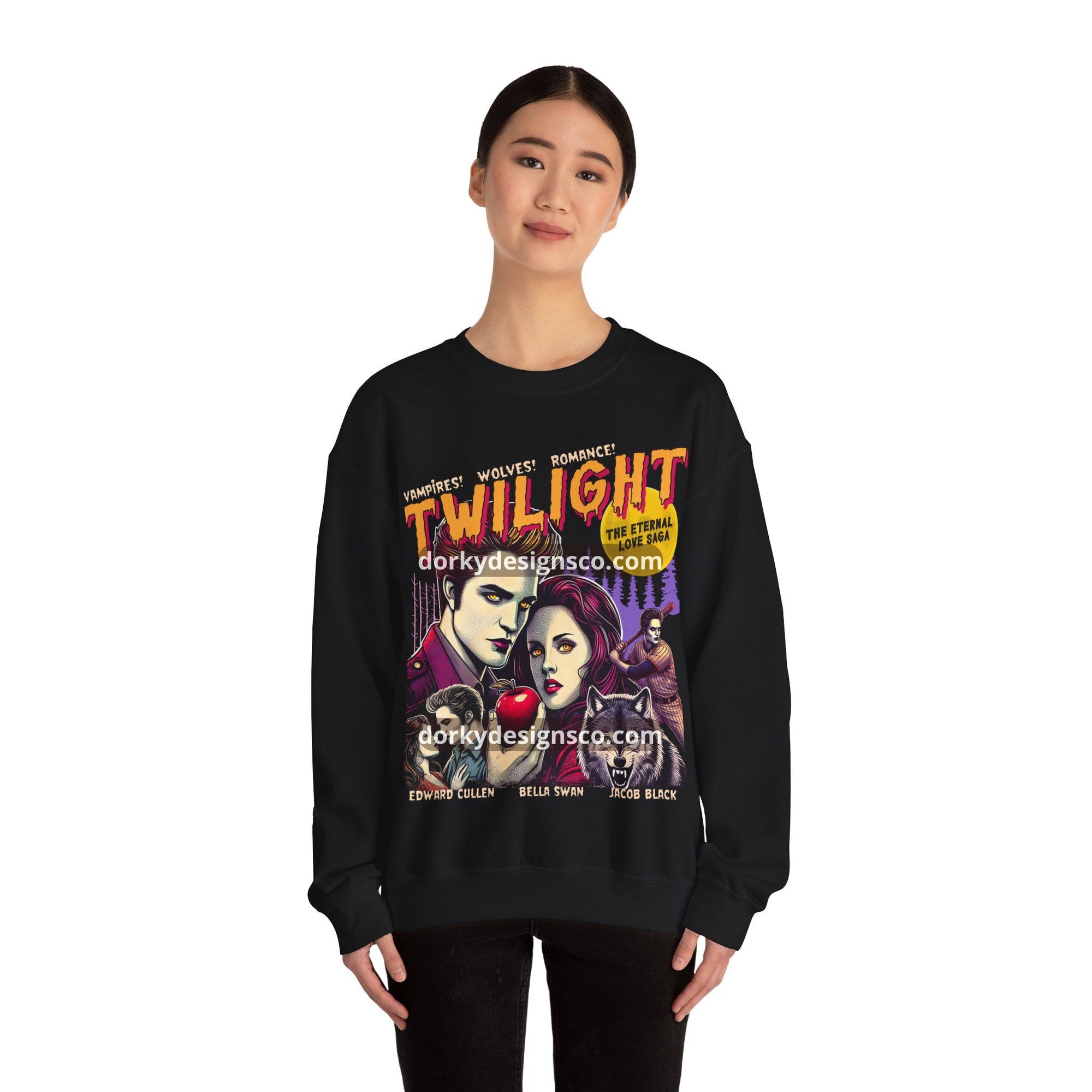 Cozy Unisex Classic Fleece Sweatshirt | Twilight-Inspired Retro Pulp Comic No.2.1