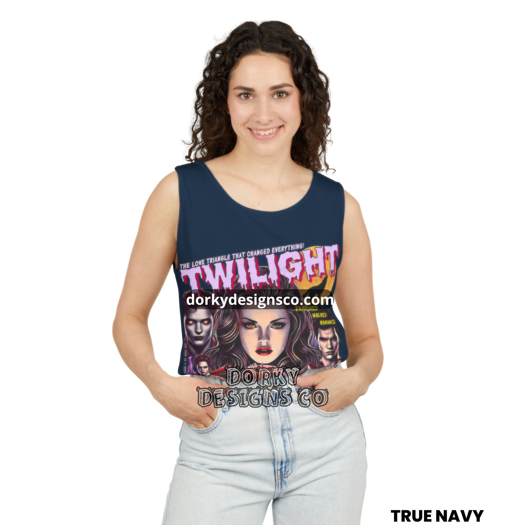 Unisex Vintage Washed Tank Top | Twilight-Inspired Retro Pulp Comic No. 5