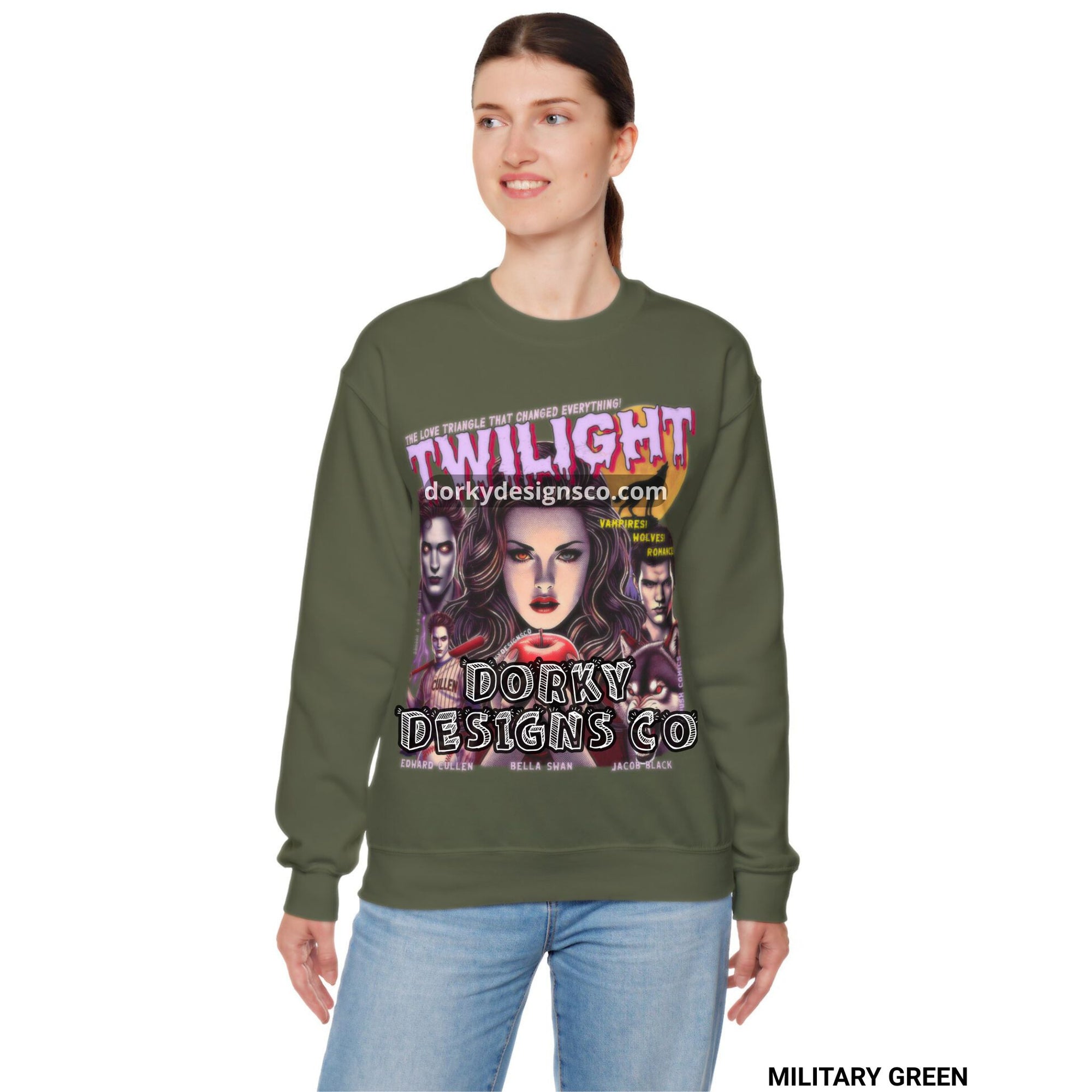 Cozy Unisex Classic Fleece Sweatshirt | Twilight-Inspired Retro Pulp Comic No. 5