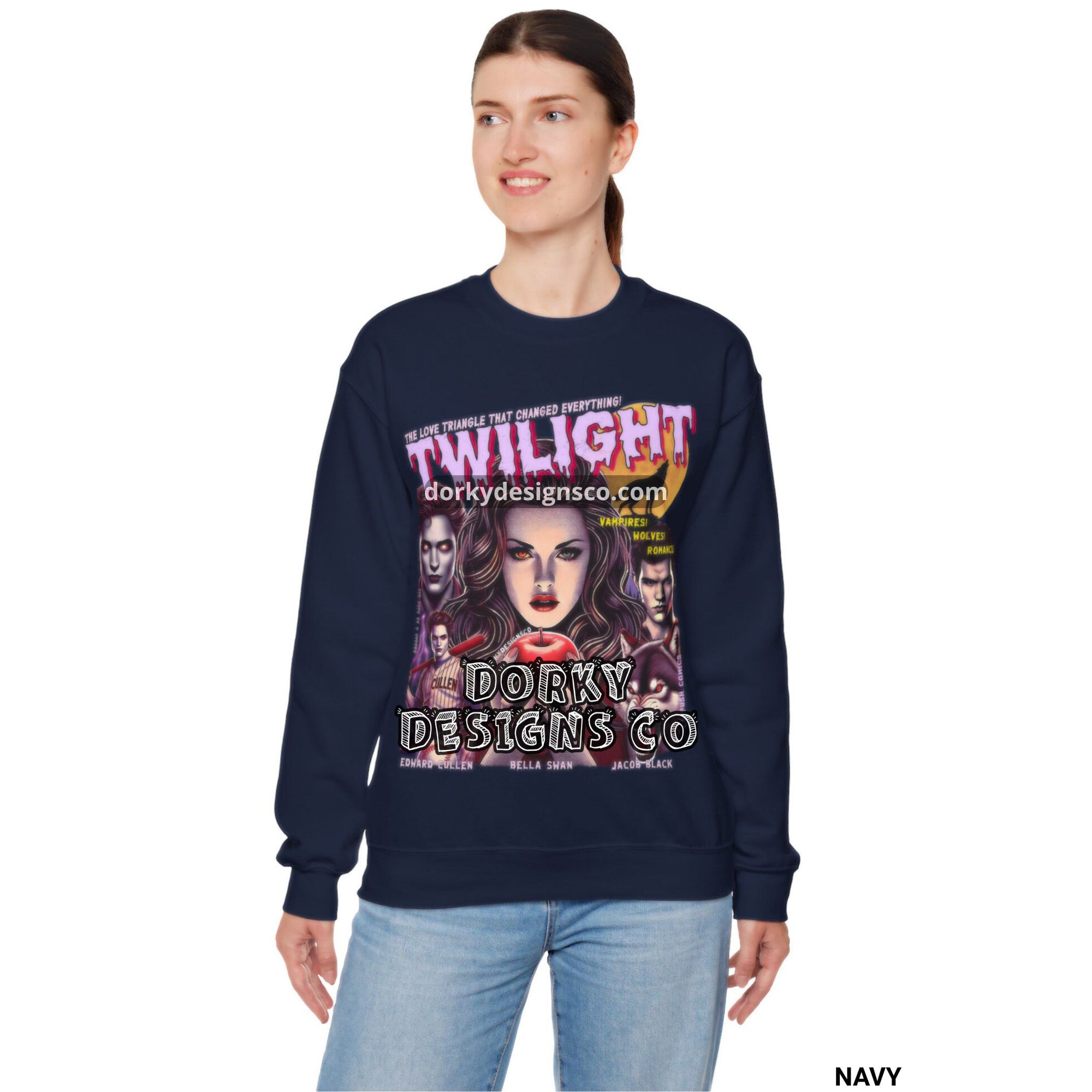 Cozy Unisex Classic Fleece Sweatshirt | Twilight-Inspired Retro Pulp Comic No. 5