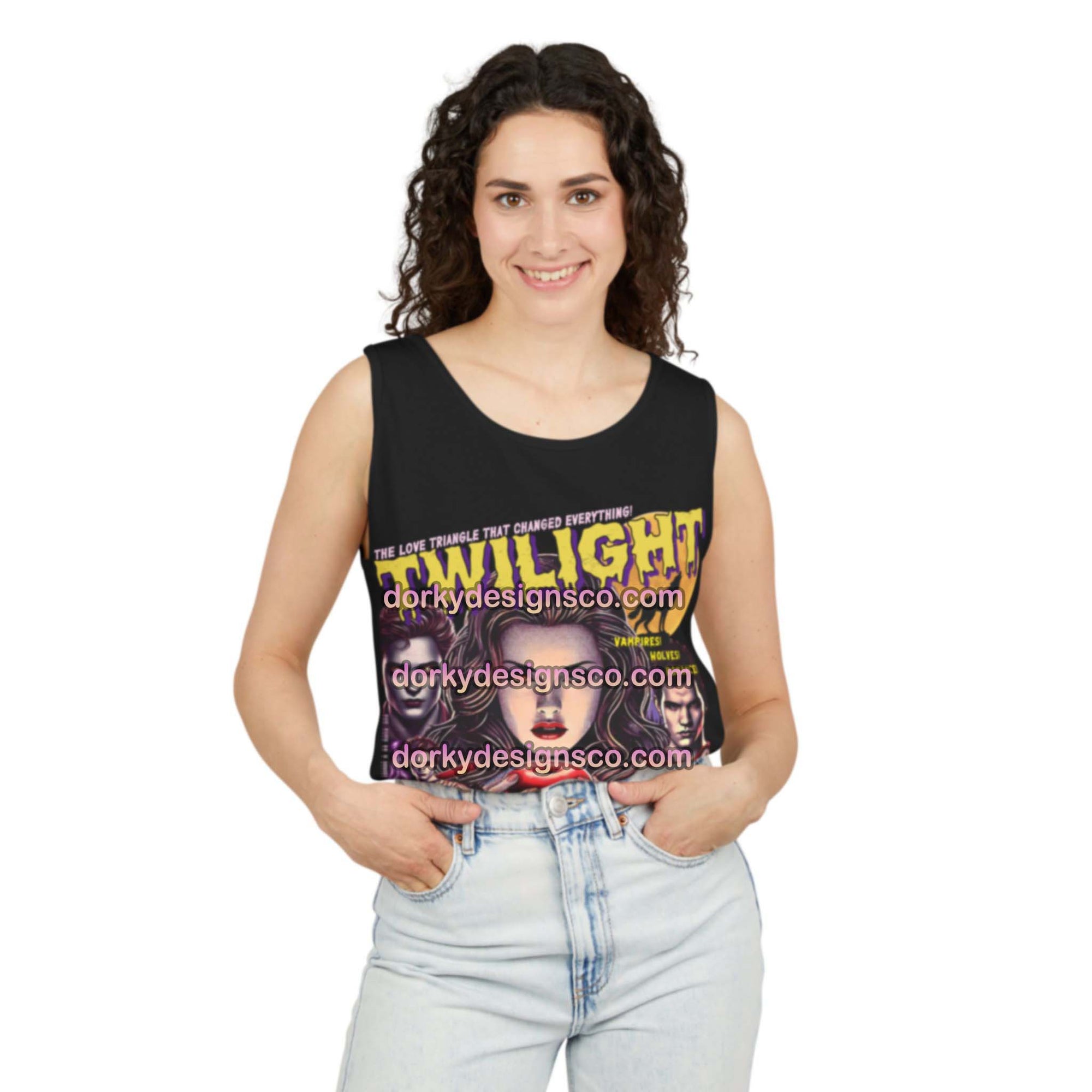 Unisex Vintage Washed Tank Top | Twilight-Inspired Retro Pulp Comic No. 5.1