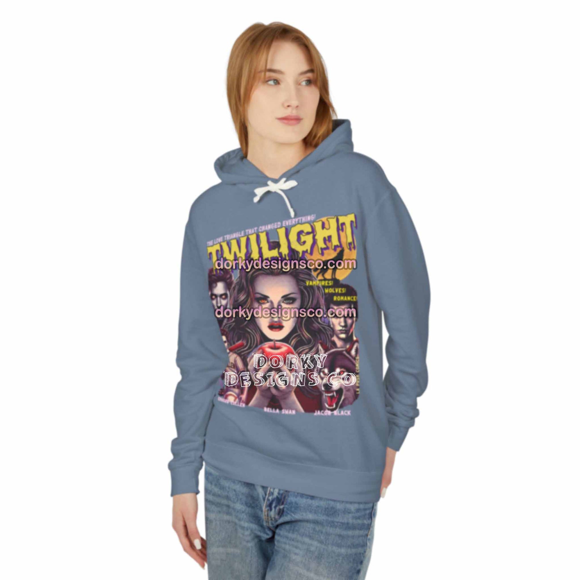 Unisex Pigment-Dyed Vintage Hoodie | Twilight-Inspired Retro Pulp Comic No. 5.1