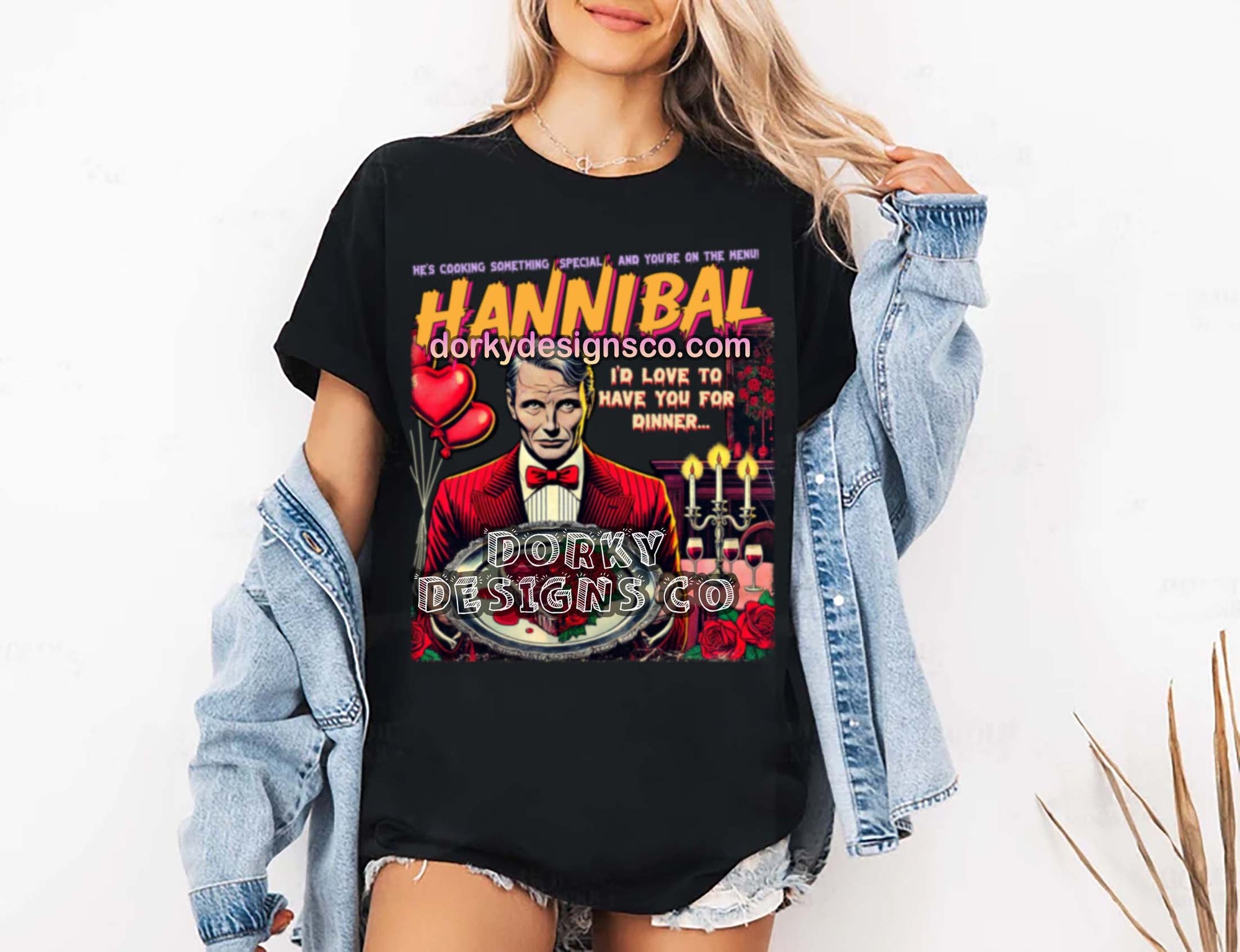 Unisex Vintage Tee | Hannibal-Inspired Vintage Horror Comic: Valentine’s Edition