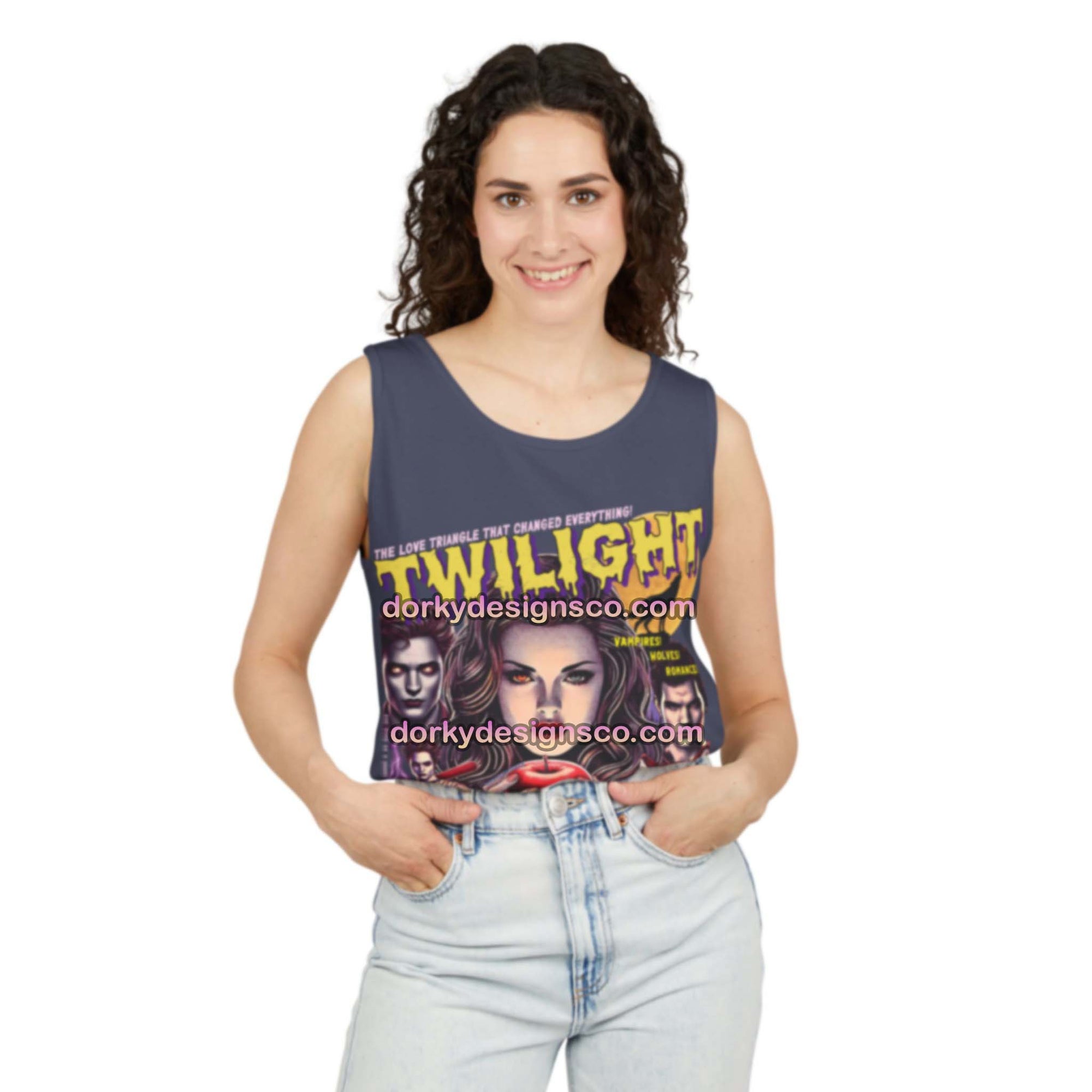 Unisex Vintage Washed Tank Top | Twilight-Inspired Retro Pulp Comic No. 5.1