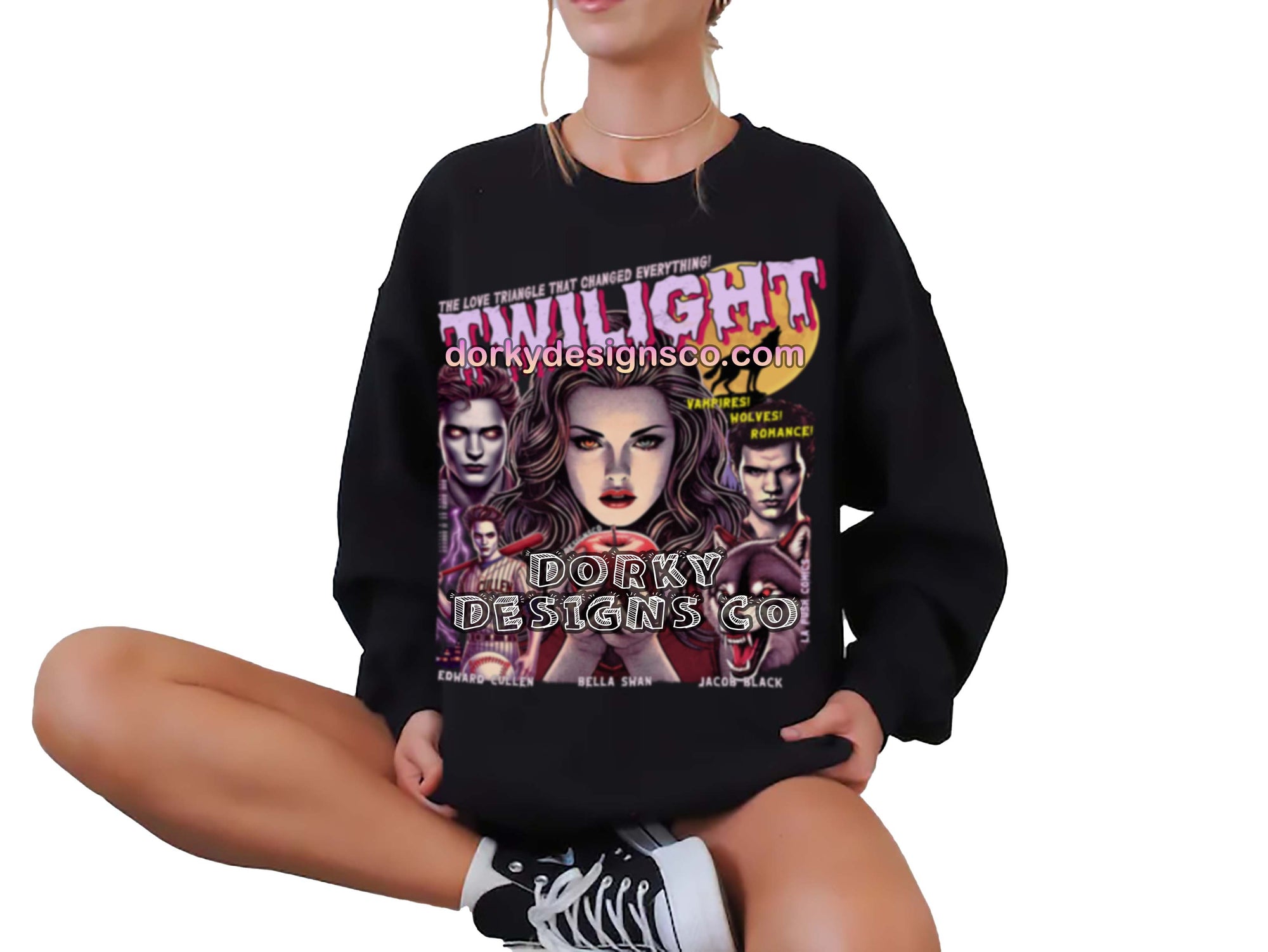 Cozy Unisex Classic Fleece Sweatshirt | Twilight-Inspired Retro Pulp Comic No. 5