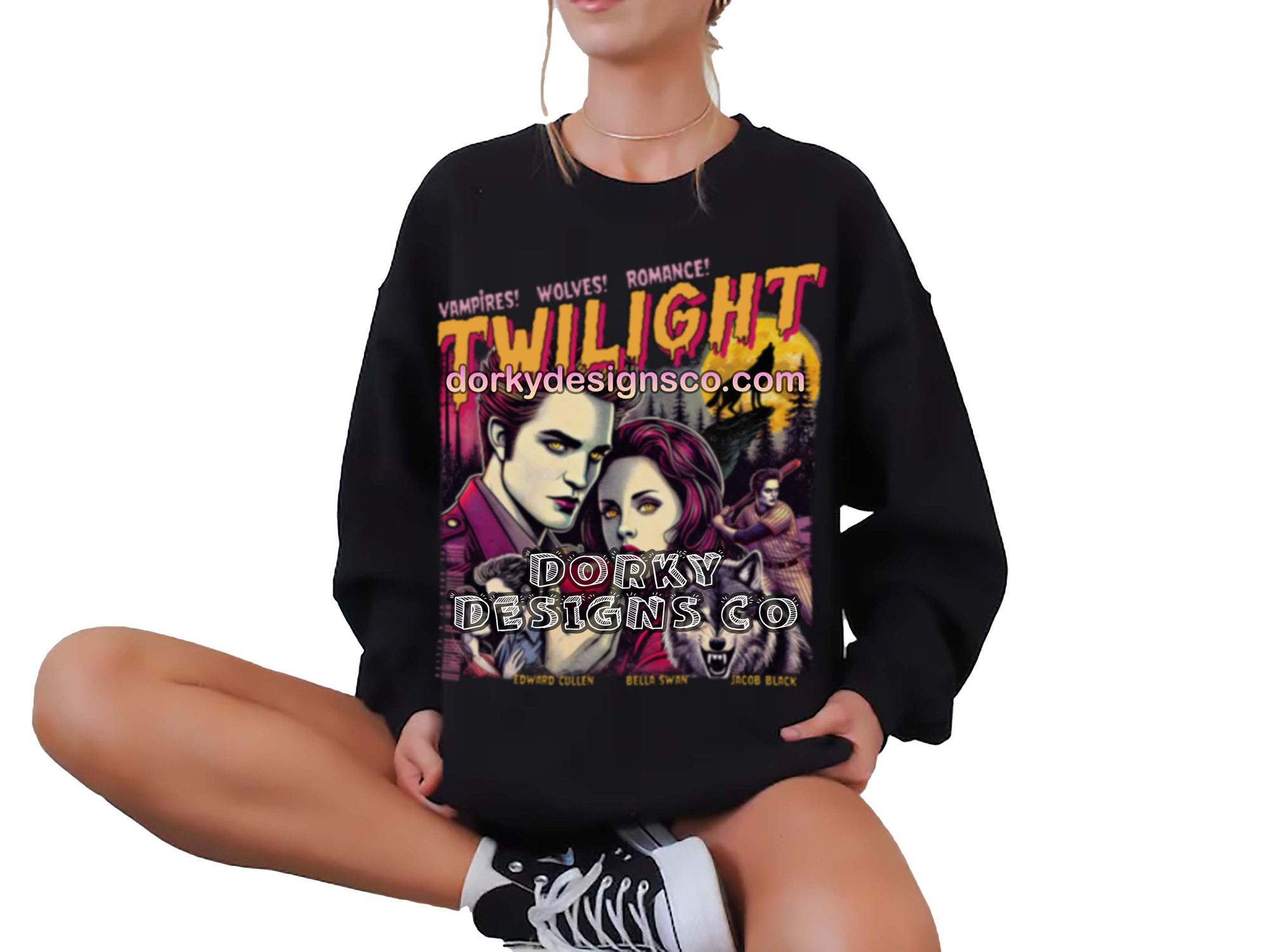 Cozy Unisex Classic Fleece Sweatshirt | Twilight-Inspired Retro Pulp Comic No.2