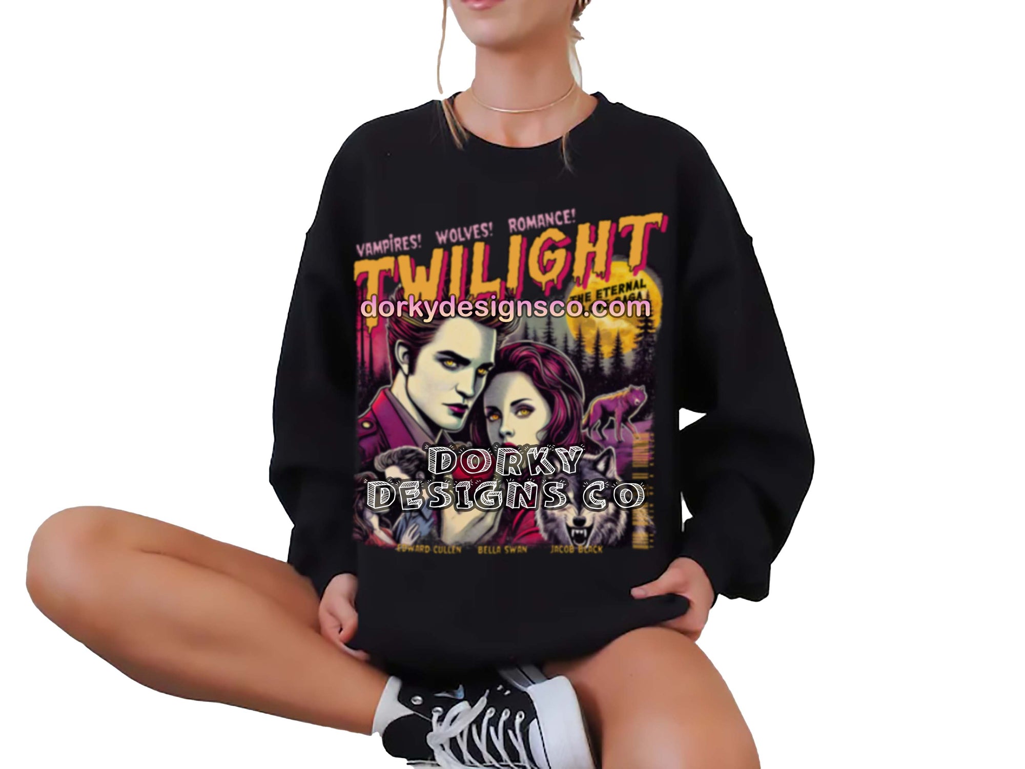 Cozy Unisex Classic Fleece Sweatshirt | Twilight-Inspired Retro Pulp Comic No.1