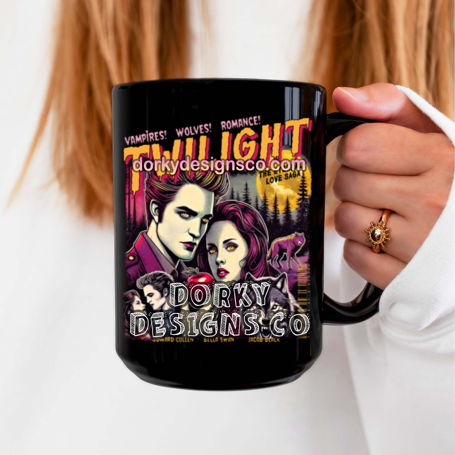Black Mug (11oz, 15oz) | Twilight-Inspired Retro Pulp Comic No.1