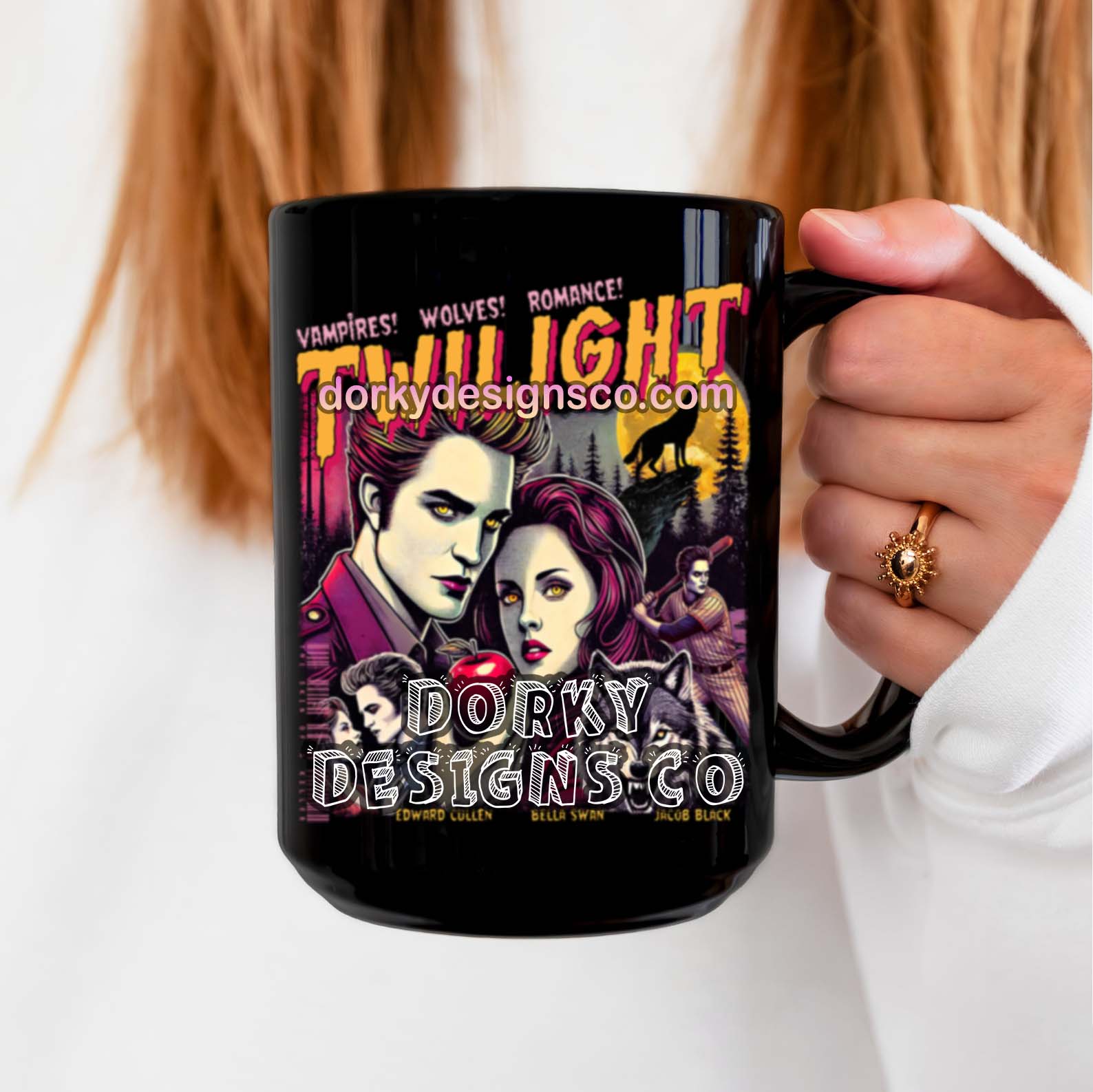 Black Mug (11oz, 15oz) | Twilight-Inspired Retro Pulp Comic No.2