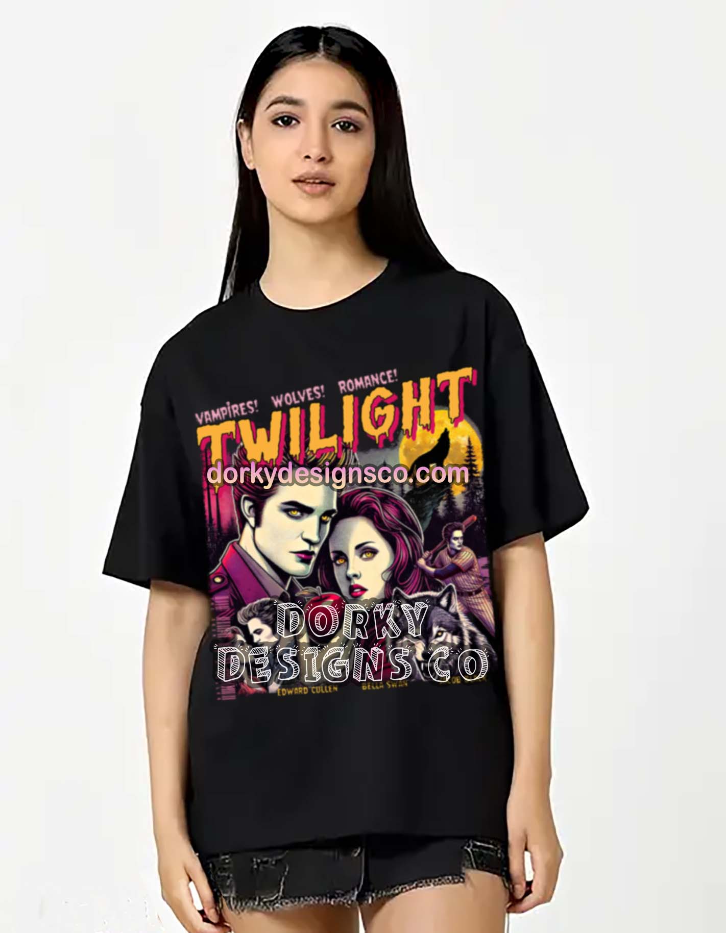 Unisex Oversized Boxy Tee Bella+Canvas | Twilight-Inspired Retro Pulp Comic No.2