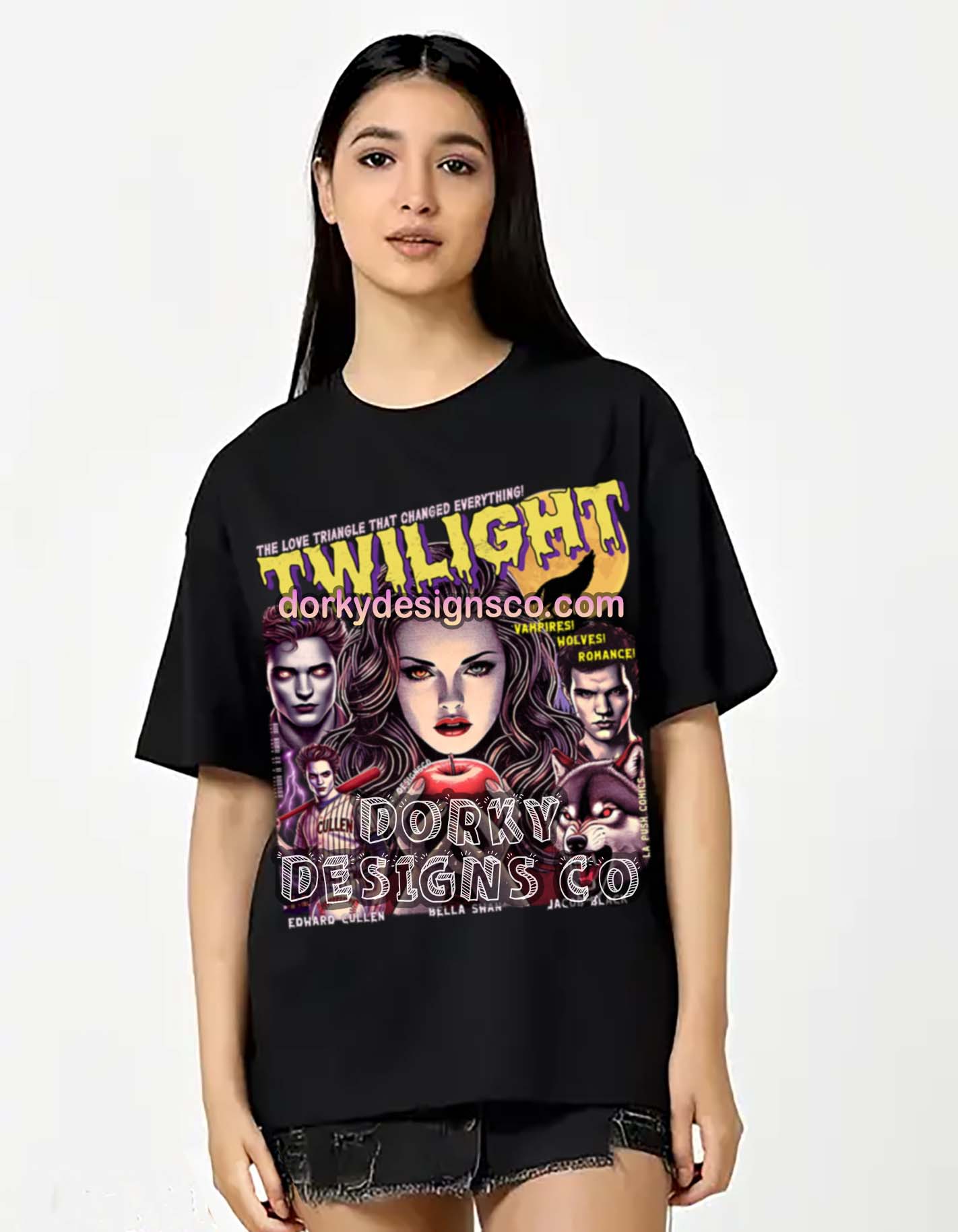 Unisex Oversized Boxy Tee | Twilight-inspired Vintage Comic No.5.1