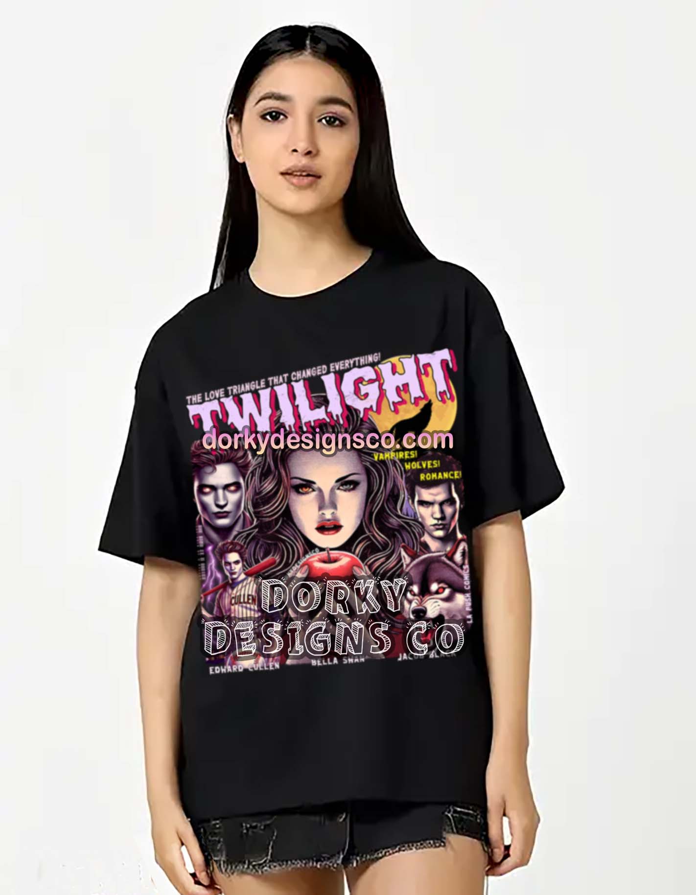 Unisex Oversized Boxy Tee | Twilight-Inspired Retro Pulp Comic No. 5