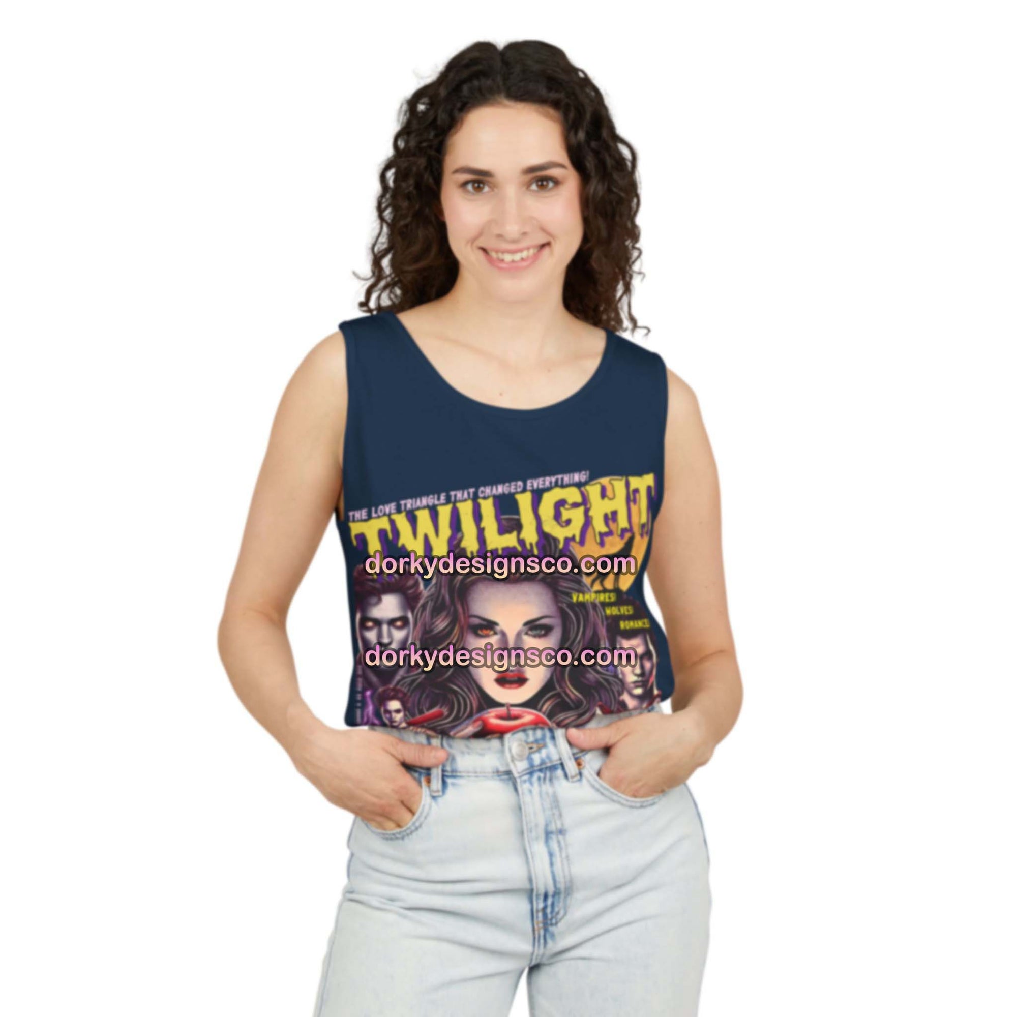 Unisex Vintage Washed Tank Top | Twilight-Inspired Retro Pulp Comic No. 5.1