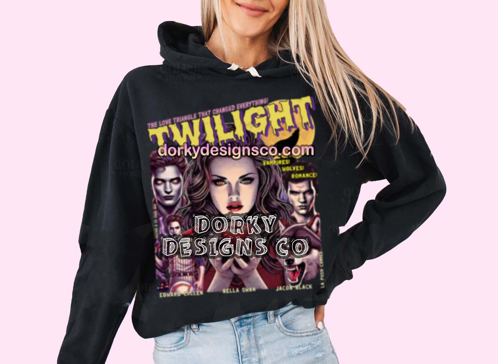 Unisex Pigment-Dyed Vintage Hoodie | Twilight-Inspired Retro Pulp Comic No. 5.1